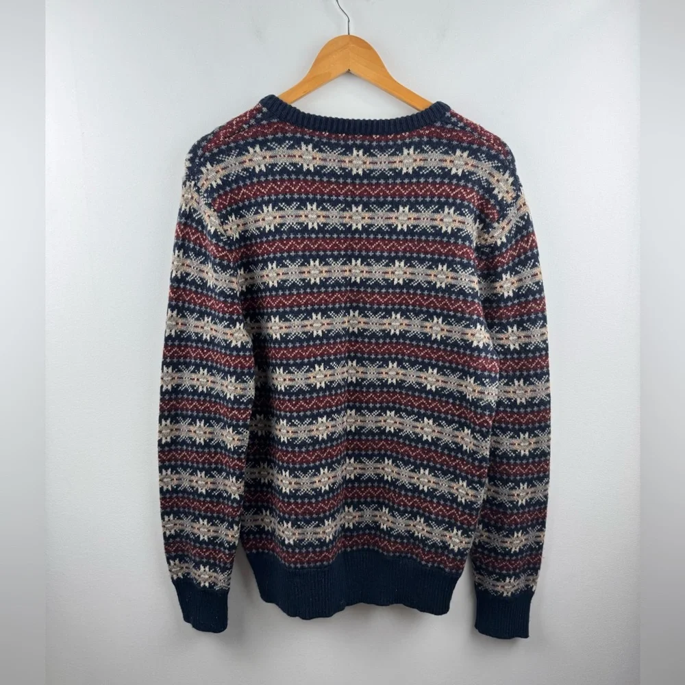 J.Crew Men Fair Isle Wool Fisherman‎ Sweater Size Small